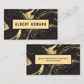 Goud Zwart Marmer | ABSTRACT Visitekaartje (Voorkant / Achterkant)