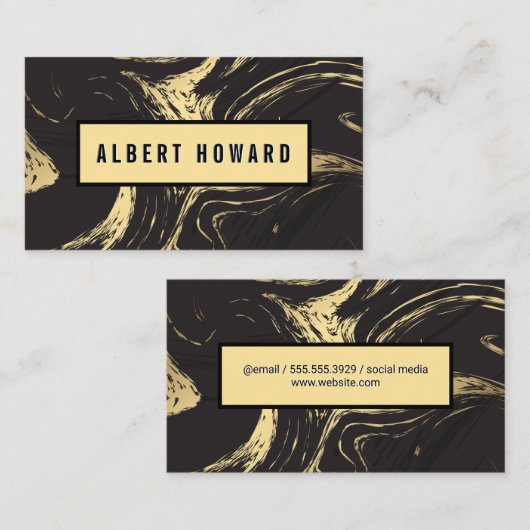 Goud Zwart Marmer | ABSTRACT Visitekaartje (Voorkant / Achterkant)