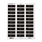 Goud Zwart Marmer Elegant Adres Etiket (Full Sheet)