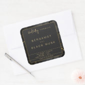 Goud zwart marmer elegante moderne kaars label (Envelop)