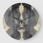 Goud Zwart marmer kunst Grote Klok (Voorkant)