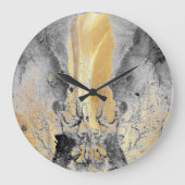 Goud Zwart marmer kunst Grote Klok (Voorkant)