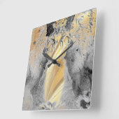 Goud Zwart marmer kunst Vierkante Klok (Hoek)