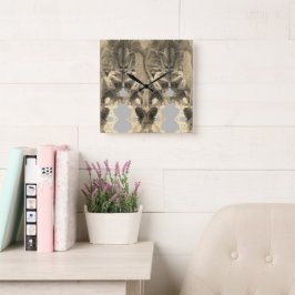Goud Zwart marmer kunst Vierkante Klok