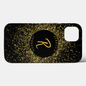 Goud & Zwart Meisje Monogram Case-Mate iPhone Case (Achterkant (horizontaal))