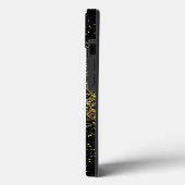 Goud & Zwart Meisje Monogram Case-Mate iPhone Case (Achterkant / Links)