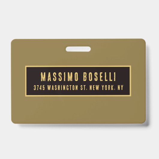 Goud & Zwart Minimalistisch Professioneel Modern Badge (Voorzijde)