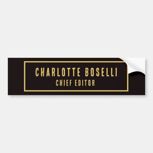 Goud & Zwart Minimalistisch Professioneel Modern Bumpersticker (Voorkant)