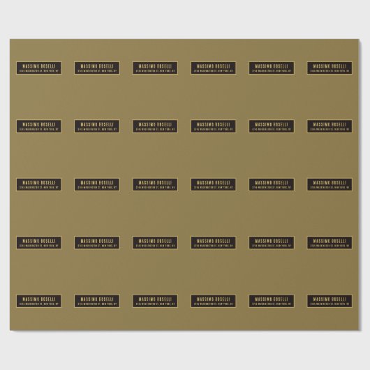 Goud & Zwart Minimalistisch Professioneel Modern Cadeaupapier (Vlak)