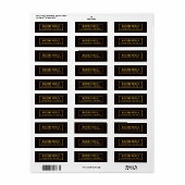 Goud & Zwart Minimalistisch Professioneel Modern Etiket (Full Sheet)