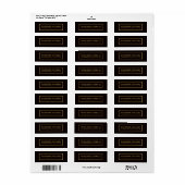 Goud & Zwart Minimalistisch Professioneel Modern Etiket (Full Sheet)