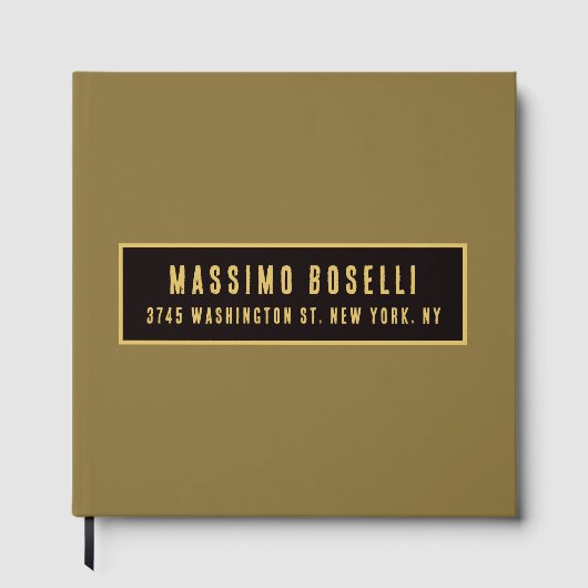 Goud & Zwart Minimalistisch Professioneel Modern Gastenboek (Voorkant)