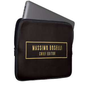 Goud & Zwart Minimalistisch Professioneel Modern Laptop Sleeve