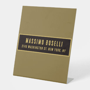 Goud & Zwart Minimalistisch Professioneel Modern Reclamebord Met Voetstuk