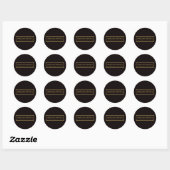 Goud & Zwart Minimalistisch Professioneel Modern Ronde Sticker (Vel)