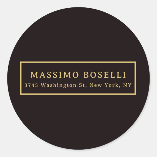 Goud & Zwart Minimalistisch Professioneel Modern Ronde Sticker (Voorkant)