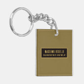 Goud & Zwart Minimalistisch Professioneel Modern Sleutelhanger (Voorkant Links)