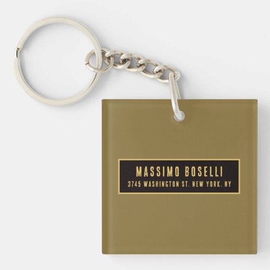 Goud & Zwart Minimalistisch Professioneel Modern Sleutelhanger (Voorkant)