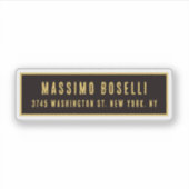 Goud & Zwart Minimalistisch Professioneel Modern Sticker (Voorkant)