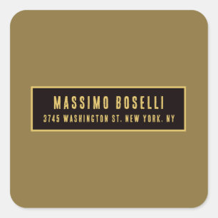 Goud & Zwart Minimalistisch Professioneel Modern Vierkante Sticker