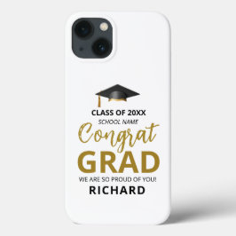 Goud & Zwart | Modern Afstudeercadeau op Maat Case-Mate iPhone Case