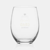 Goud & Zwart | Modern Afstuderen Gift Custom Name Wijnglas Zonder Voet (Achterkant)