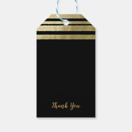 Goud & Zwart Modern Chique Elegante Trouwdag Cadeaulabel