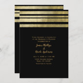 Goud & Zwart Modern Chique Elegante Trouwdag Kaart (Voorkant / Achterkant)