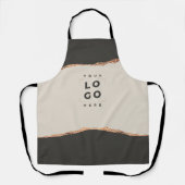 Goud zwart, modern elegant, uniek uw logo schort (Voorkant)