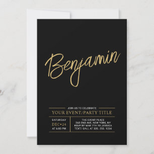 Goud & Zwart Modern Feest Event voor elke Gelegenh Kaart