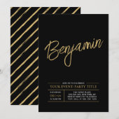 Goud & Zwart Modern Feest voor elke gelegenheid Kaart (Voorkant / Achterkant)