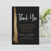 Goud Zwart Modern Graduation Cap Tassel Bedankkaart (Staand voorkant)