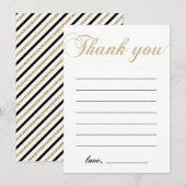 Goud & Zwart | Modern jongensfeestje bedankje Bedankkaart (Voorkant / Achterkant)