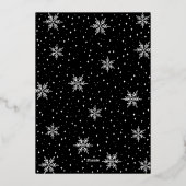 Goud & Zwart Modern Kerstmis Vakantie Diner Party Folie Uitnodiging (Achterkant)