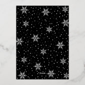 Goud & Zwart Modern Kerstmis Vakantie Diner Party Folie Uitnodiging (Achterkant)