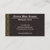 Goud Zwart Modern Luxury Manager Area Visitekaartje (Achterkant)