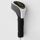 Goud Zwart Modern Monogram sterren aangepaste naam Golfheadcover (Schuin)