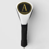 Goud Zwart Modern Monogram sterren aangepaste naam Golfheadcover (Voorkant)