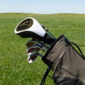 Goud Zwart Modern Monogram sterren aangepaste naam Golfheadcover (Insitu)