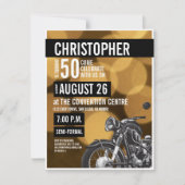 Goud zwart Modern Motorfiets thema 50e verjaardag Kaart (Voorkant)