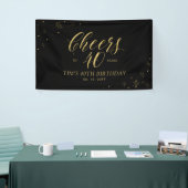 Goud & Zwart Modern Proost 40e Verjaardagsfeest Spandoek (Beurs)