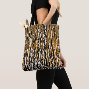 Goud & Zwart Modern Safari Regen Jungle Glam Tote Bag