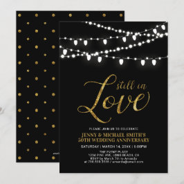 Goud & Zwart | Moderne 50e trouwdag Kaart