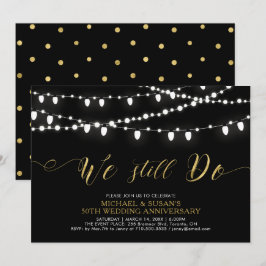 Goud & Zwart | Moderne 50e trouwdag Kaart