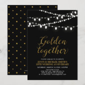 Goud & Zwart | Moderne 50ste huwelijksverjaardag Kaart (Voorkant / Achterkant)