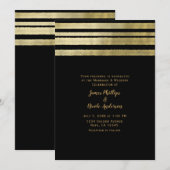 Goud & Zwart Moderne Chic Elegante Trouwdag Kaart (Voorkant / Achterkant)