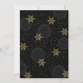 Goud & Zwart | Moderne Chic Kerst Dinner Party Kaart (Achterkant)