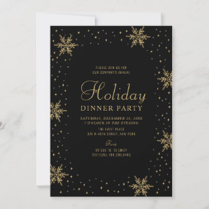 Goud & Zwart Moderne Kerst Dinner Party Kaart