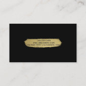 Goud & Zwart Moderne verfborstel Glam Chique Elega Visitekaartje (Achterkant)