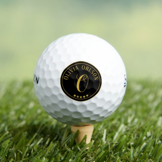 Goud Zwart Monogram aangepaste naam Srixon Golfballen (Insitu Shirt)